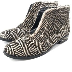 Freda Salvador Zebra Print Calf Hair Ankle Booties